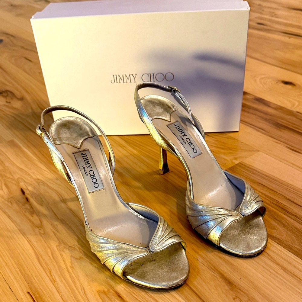 Jimmy Choo Metallic Gold Heels